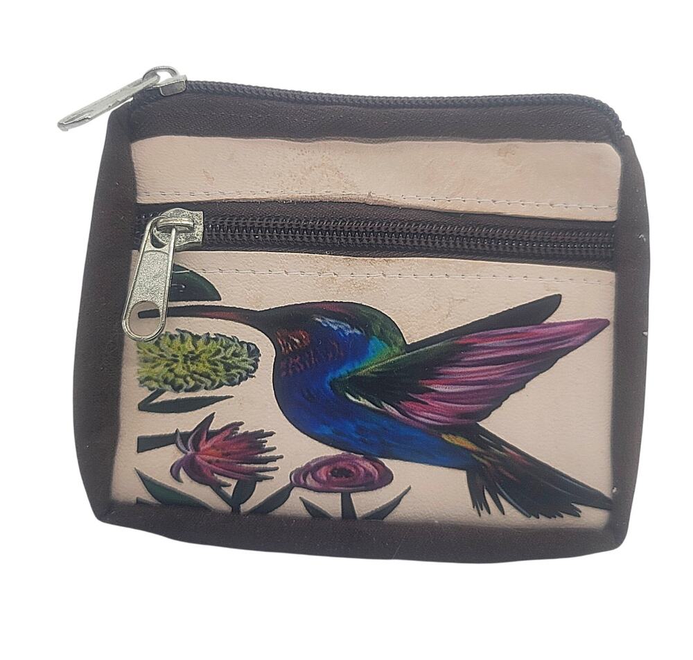 Colorful Hummingbird 2 - Zipper Pockets Coin Card Pouch Purse Wallet 4"x5" CL60